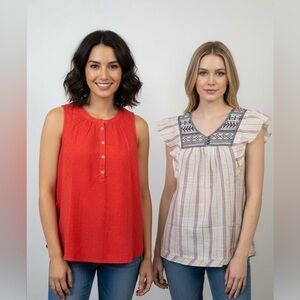 002 COMBO:  Sleeveless blouses size S